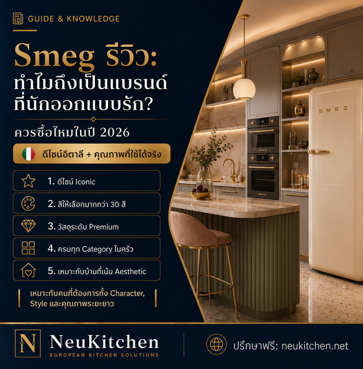 Smeg รีวิว: ทำไมถึงเป็นแบรนด์ที่นักออกแบบรัก และควรซื้อไหมในปี 2026?