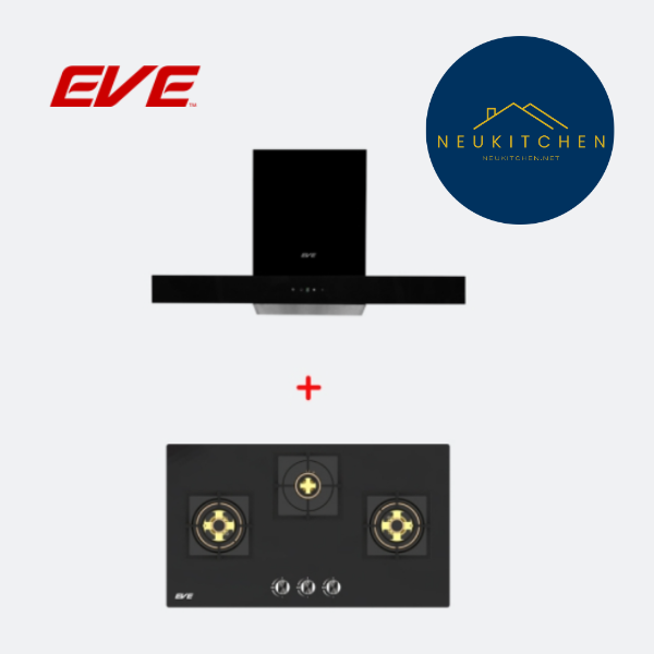 ชุดเซตเตาแก๊ส+เครื่องดูดควัน EVE HC-LOFTBOX-90 + HB78-3BBL/BG