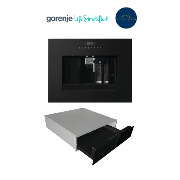 Gorenje เครื่องชงกาแฟ+ลิ้นชักอุ่นอาหาร CM4G8BG+WD1410BG